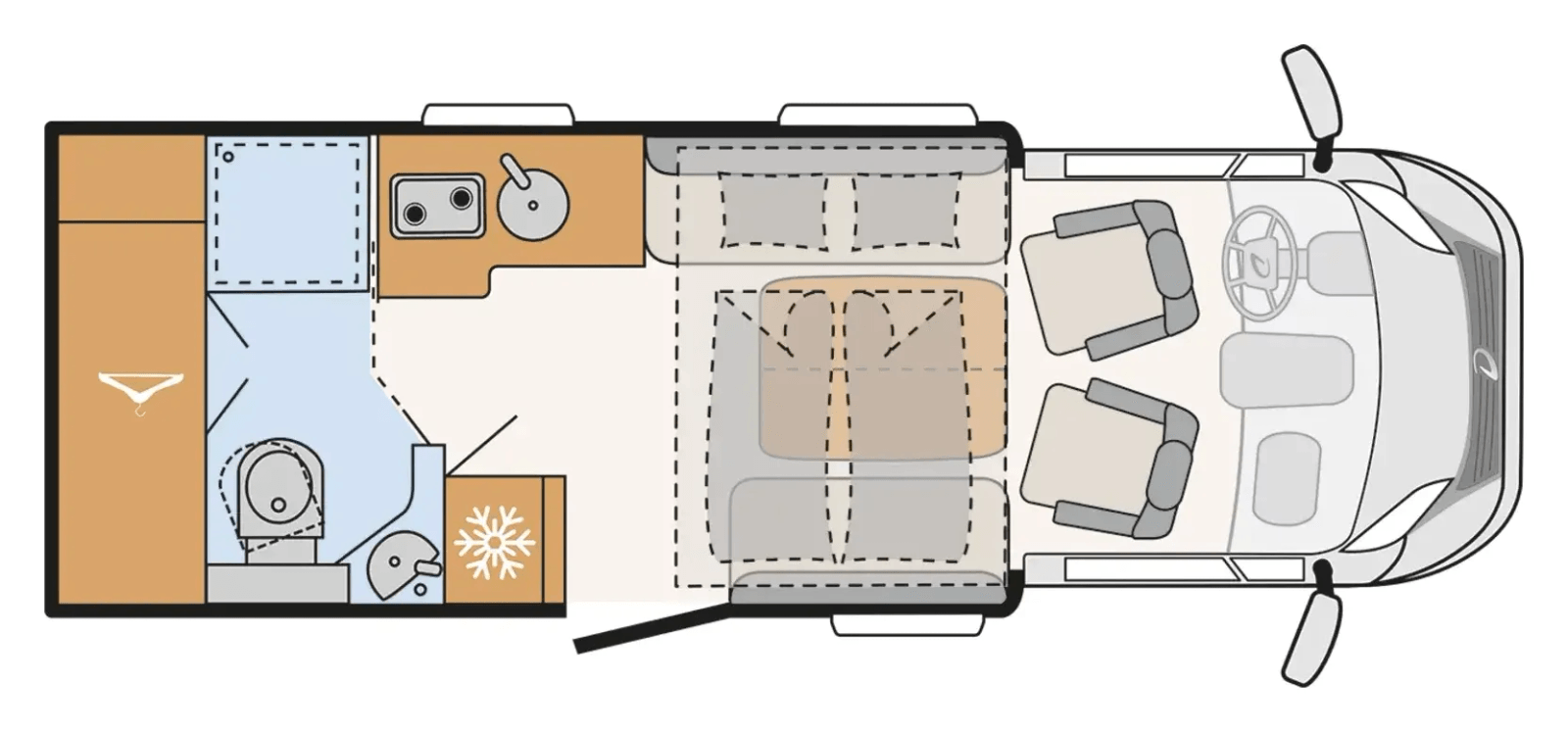 Grundriss Dethleffs Just Camp T 6762