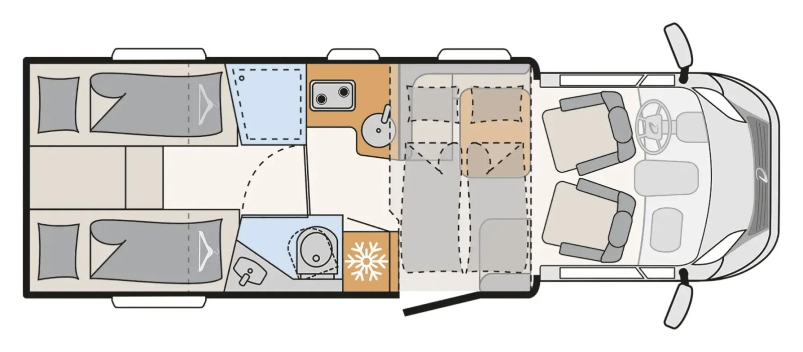 Grundriss Dethleffs Just Camp T 7052 EB