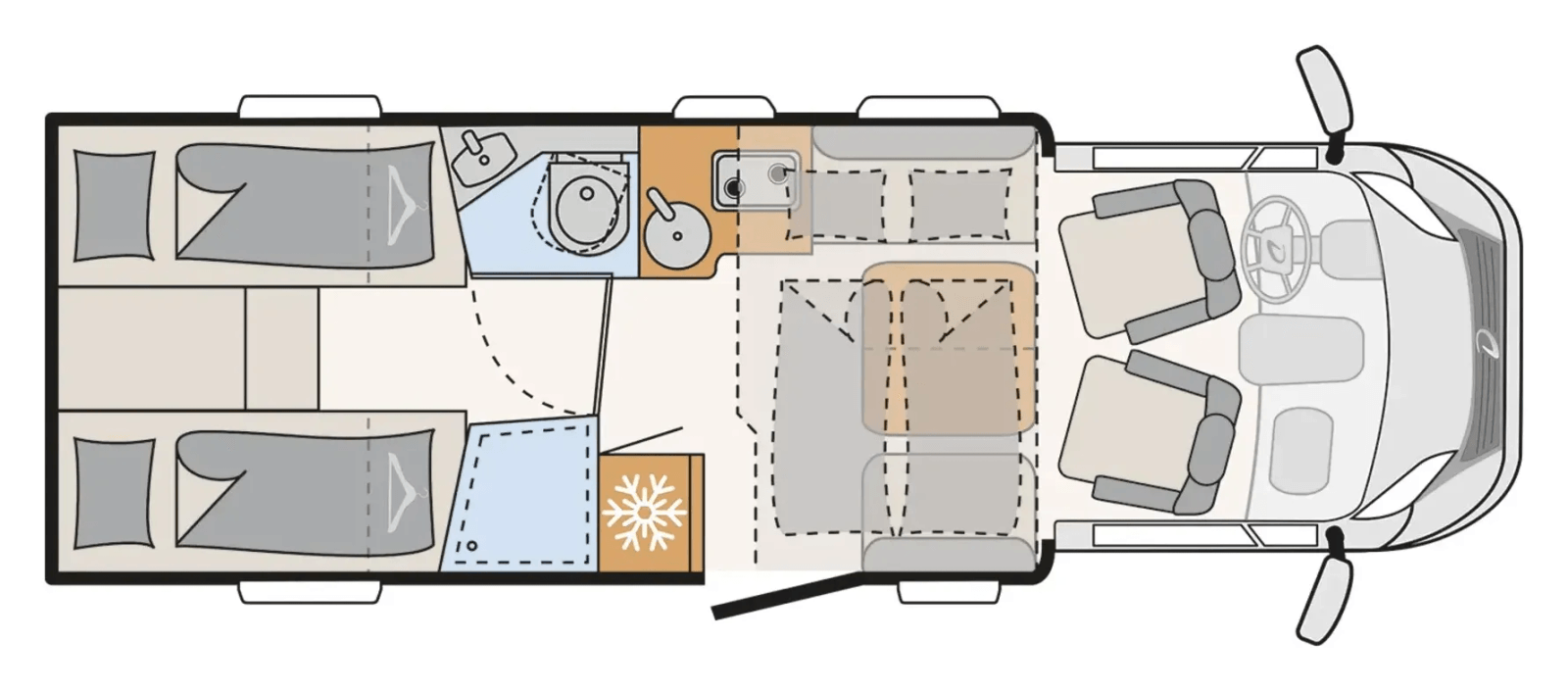Grundriss Dethleffs Just Camp T 7052 EBL