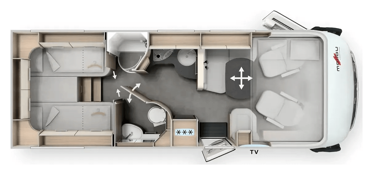 Grundriss Malibu Reisemobile I 490 RB-LE